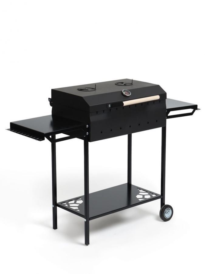 Мангал GrilMe MAX, 35?115?83 см, сталь 2 мм, термометр, 2 полки, колёса