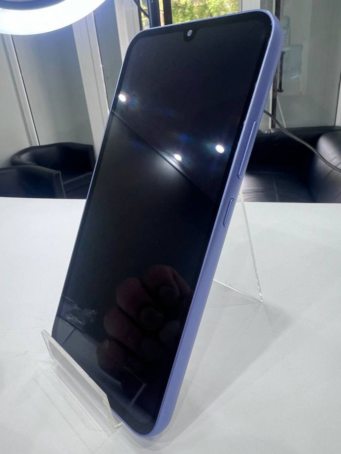 Samsung Galaxy A34 дисплей оригинал в рамке с разбора мелкие потертости голубая рамка