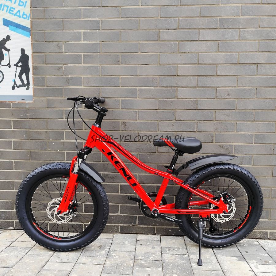 Велосипед Kenli 20" х 3.0" алюминиевый спицы детский полуфэтбайк RD