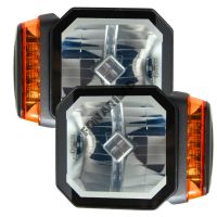 Фары светодиодные KDM-20RL на Камаз КДМ/КО/МДК/ЭД/МКДС/МКДУ дальний/ближний свет с оранжевым поворотником