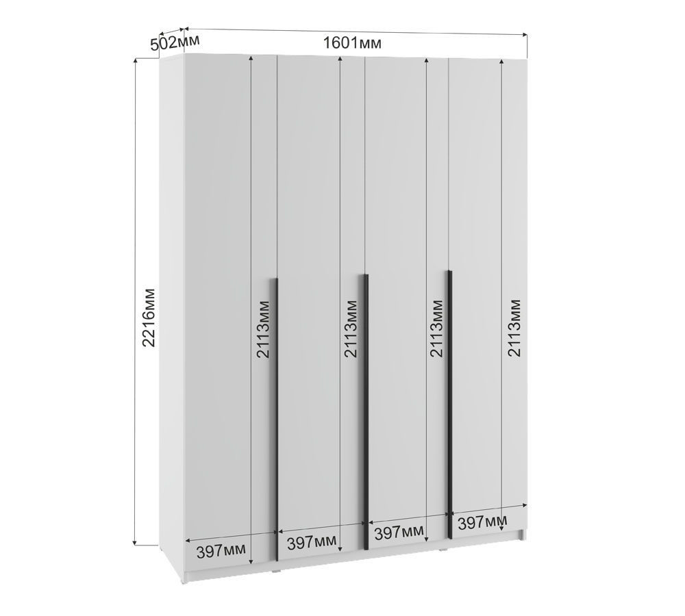 Бруно Шкаф 4-х ств. с антресолью