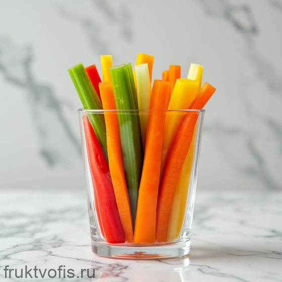 Контейнер с сельдереем, морковью, красным и желтым перцем 200г