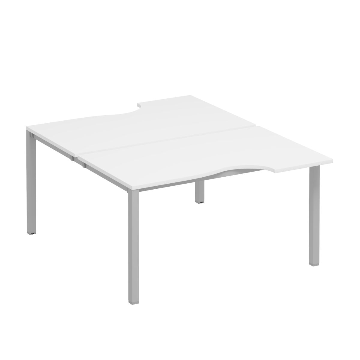 Рабочая станция со столами на сером каркасе КФ (2х140) К.С1 1149 ДШ