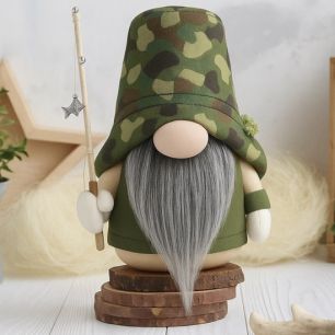 Набор материалов для пошива –  Гном-рыбак в камуфляже