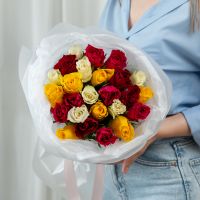 Розы Кения разноцветный микс от 25 шт.