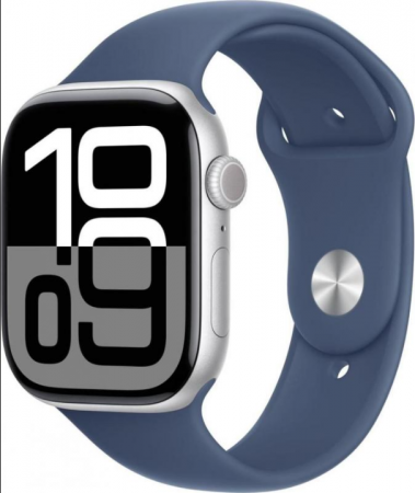 Смарт-часы Apple Watch Series 10 46 mm Silver Aluminum Case with Denim Sport Band M/L