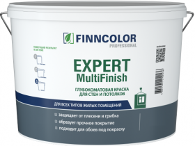 Краска для Стен и Потолков Finncolor Expert Multifinish 0.9л Белая, Моющаяся, Глубокоматовая / Финнколор Эксперт Мультифиниш