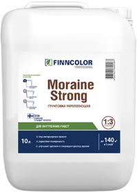 Грунтовка-Концентрат 1:3 Finncolor Moraine Strong 10л Укрепляющая, Бесцветная для Внутренних Работ / Финнколор.