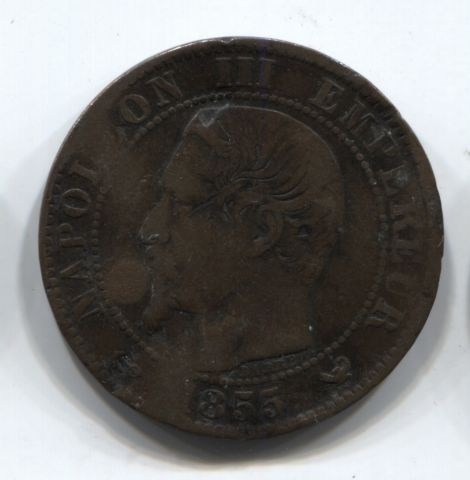 5 сантимов 1855 г.  W Франция