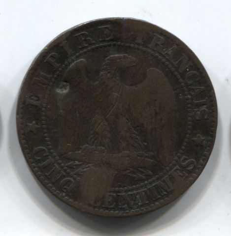 5 сантимов 1855 г.  W Франция