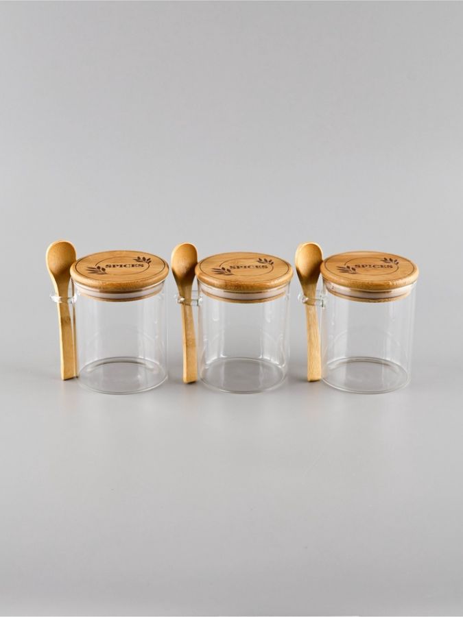 Набор банок с ложкой "Spices", 3 шт