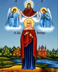 Икона Анна Пророчица, дочь Фануилова (рукописная)