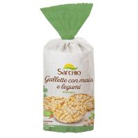 Хлебцы кукурузные с бобовыми без глютена 100 г, Gallette di mais e legumi, Sarchio, 100 g