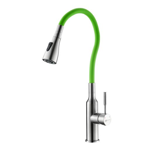 Смеситель для кухни Lemark с гибким  изливом LM5082S-Green
