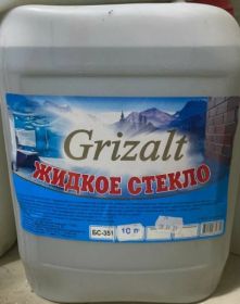 Жидкое стекло Grizalt БС-351 10л (15кг) Натриевое, Морозостойкое, Пожаровзрывобезопасное / Гризальт