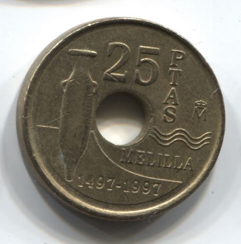 25 песет 1997 г. Испания Мелилья