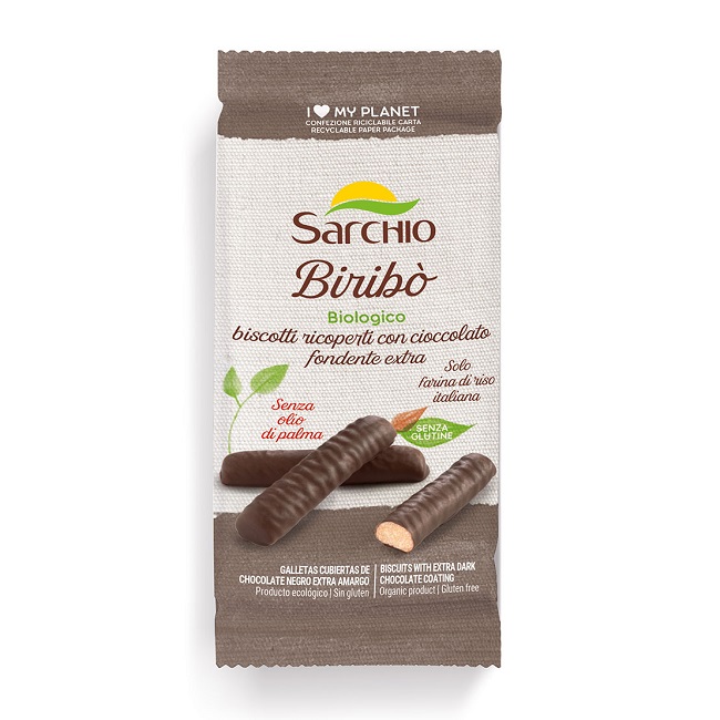 Печенье покрытое темным шоколадом без глютена 130 г, Biscotti ricoperti con cioccolato fondente, Sarchio, 130 g
