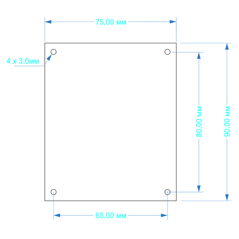 Корпус для РЭА на DIN рейку LA-02 (90 х 75 х 40 мм)
