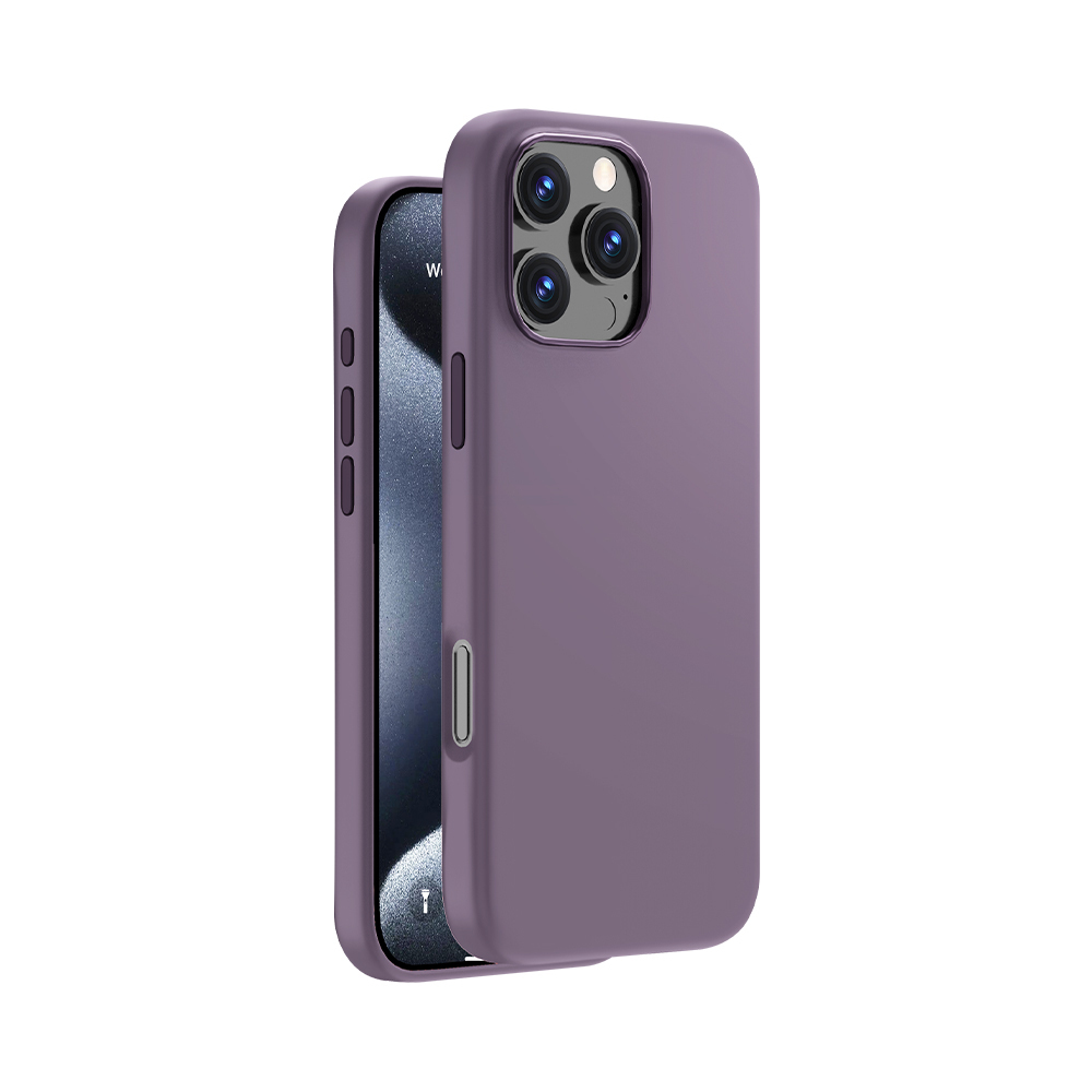 Чехол Liquid Silicone Magsafe для Apple iPhone 16 Pro, темно-фиолетовый