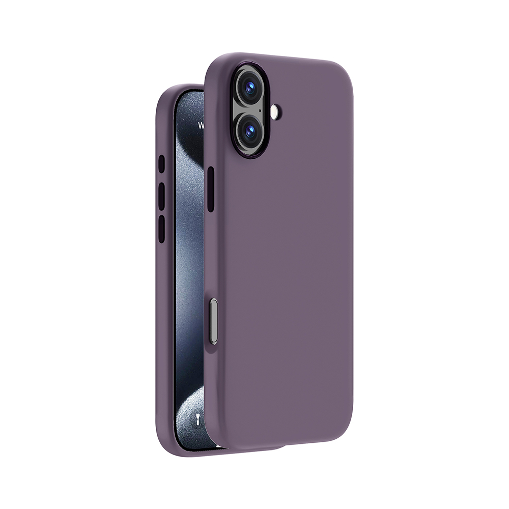 Чехол Liquid Silicone Magsafe для Apple iPhone 16, темно-фиолетовый