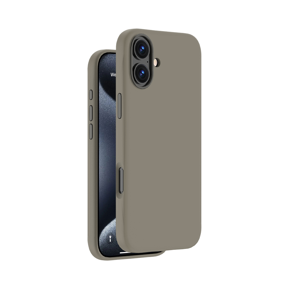 Чехол Liquid Silicone Magsafe для Apple iPhone 16, серый