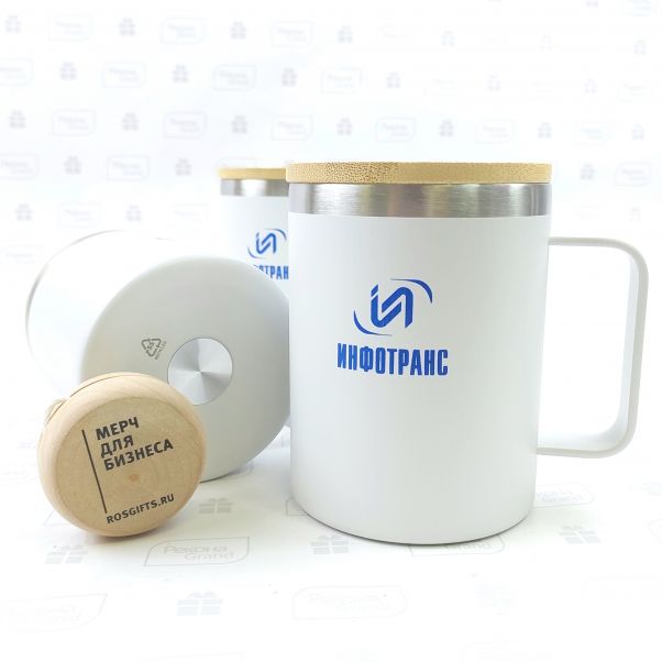 Термокружки из эко стали с логотипом ИНФОТРАНС