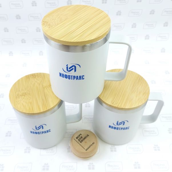 Термокружки из эко стали с логотипом ИНФОТРАНС