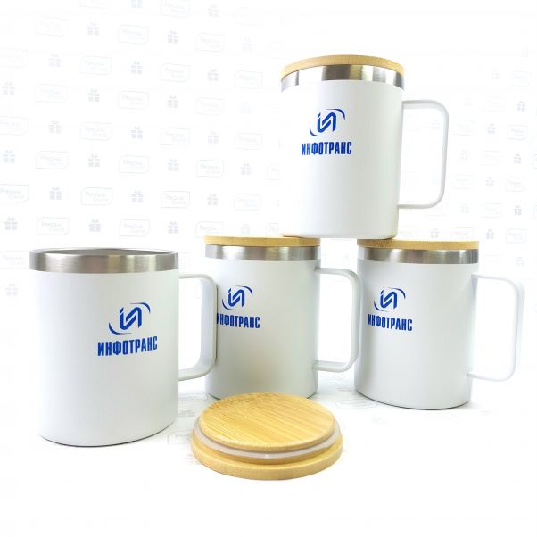 Термокружки из эко стали с логотипом ИНФОТРАНС