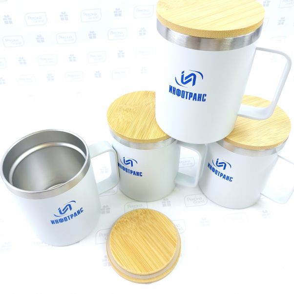 Термокружки из эко стали с логотипом ИНФОТРАНС