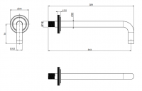 Настенный держатель для верхнего душа Fima - Carlo Frattini Park Lane F1338.30 схема 2