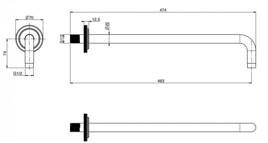 Держатель настенный для верхнего душа Fima - Carlo Frattini Park Lane F1338.45 схема 2