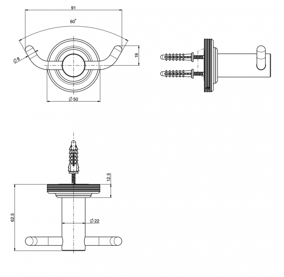 Двойной крючок Fima - Carlo Frattini Park Lane F6304/2 ФОТО