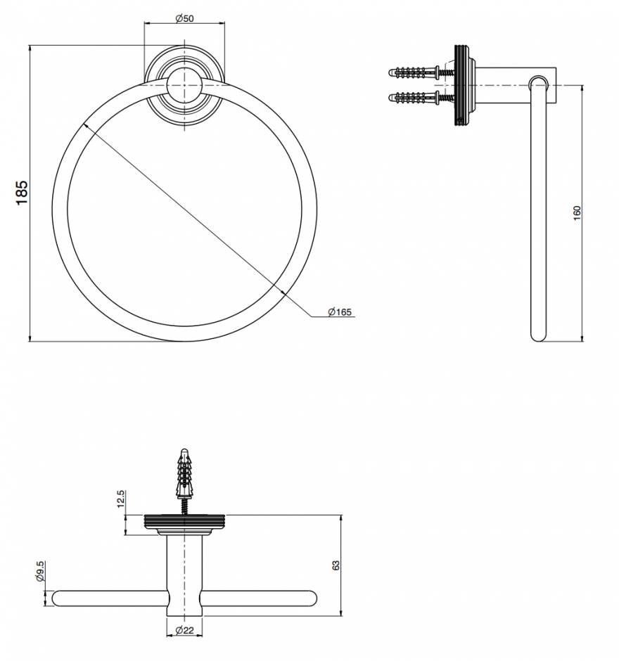 Полотенцедержатель кольцевой Fima - Carlo Frattini Park Lane F6302/1 ФОТО