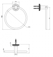 Полотенцедержатель кольцевой Fima - Carlo Frattini Park Lane F6302/1 схема 2 Полотенцедержатель кольцевой Fima - Carlo Frattini Park Lane F6302/1 схема 2