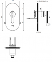 Однорычажный смеситель Fima - Carlo Frattini Park Lane встраиваемый для душа F1309X1 схема 2 Однорычажный смеситель Fima - Carlo Frattini Park Lane встраиваемый для душа F1309X1 схема 2