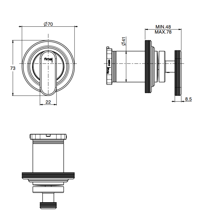 Однорычажный смеситель Fima - Carlo Frattini Park Lane встраиваемый для душа F1303N2 ФОТО