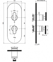 Смеситель Fima - Carlo Frattini Park Lane встраиваемый для душа F1309X6 вентильный схема 2