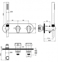 Смеситель Fima - Carlo Frattini Park Lane встраиваемый для душа F1319WX2 схема 2