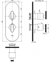 Термостатический смеситель Fima - Carlo Frattini Park Lane встраиваемый для душа F1309X7 схема 2