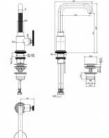 Однорычажный смеситель Fima - Carlo Frattini Park Lane на горизонтальную поверхность для раковины F1321L схема 2