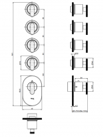 Термостатический смеситель Fima - Carlo Frattini Park Lane встраиваемый для душа F1353X4 схема 2