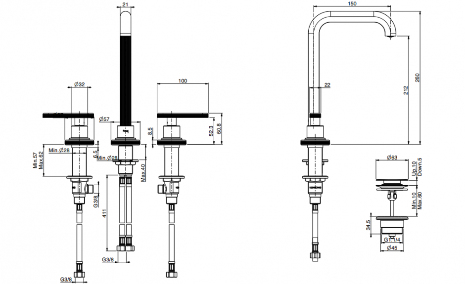 Смеситель вентильный Fima - Carlo Frattini Park Lane для раковины F1311 ФОТО