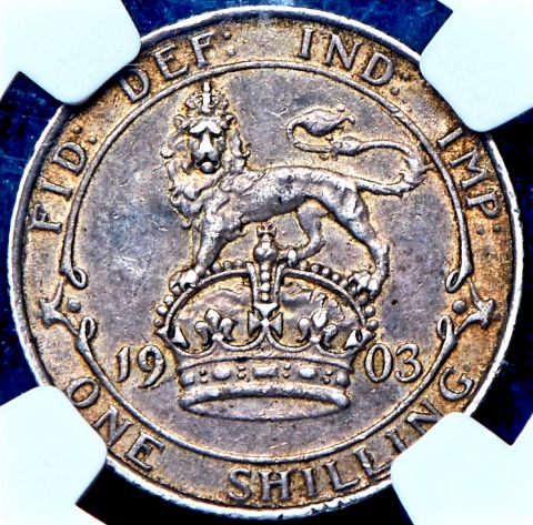1 шиллинг 1903 Великобритания AUNC-XF Слаб NGC Редкий год