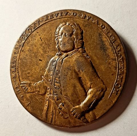 медаль 1739 Великобритания RARE Битва при Порто Белло XF