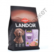 Корм сухой LANDOR MONOPROTEIN для собак всех пород c индейкой 3кг