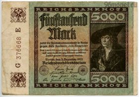 Германия 5000 марок 1922