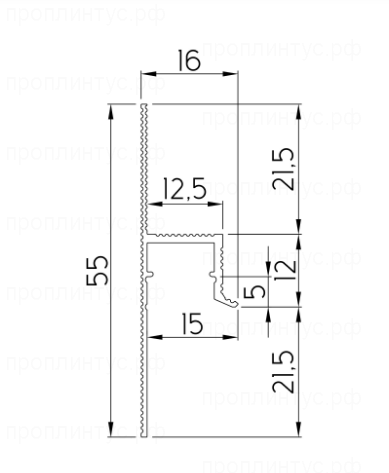 Теневой плинтус Ликорн С-22.2.3  черный муар