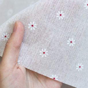 Ткань хлопок  "ромашки на льне" 50х37 см