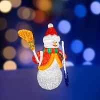 Фигура световая акриловая Neon-Night ''Снеговик с лопатой и метлой'' 160см