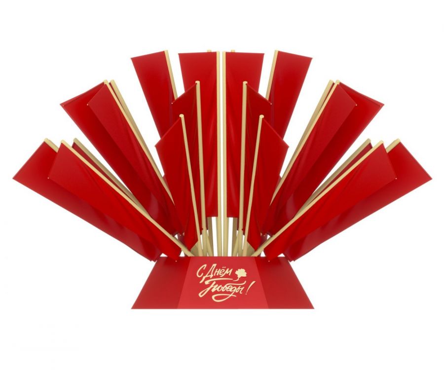 Флаговая конструкция "Гвоздика", 3550х3550х2300